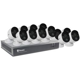 Swann SWDVK-1645812V-US 16-Channel 1080p 1TB DVR with 12 Cameras and Google Assistant